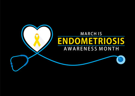 vector illustration of march is endometriosis awareness month theme designのイラスト素材