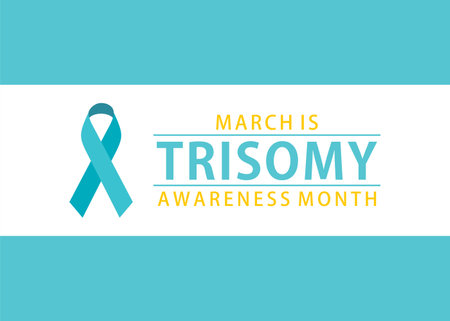 vector illustration of march is trisomy awareness month theme designのイラスト素材