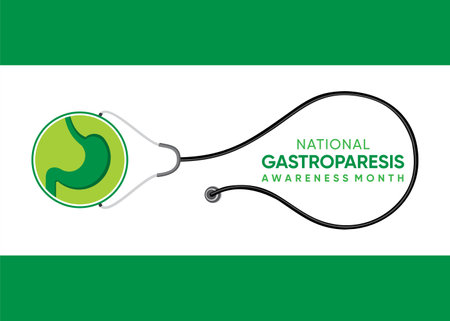 Vector illustration of Gastroparesis awareness month in each year during August.のイラスト素材