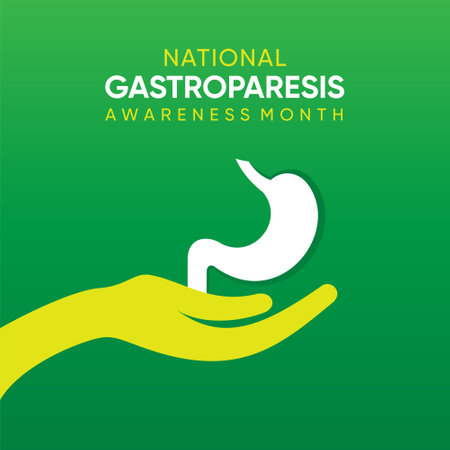 Vector illustration of Gastroparesis awareness month in each year during August.のイラスト素材