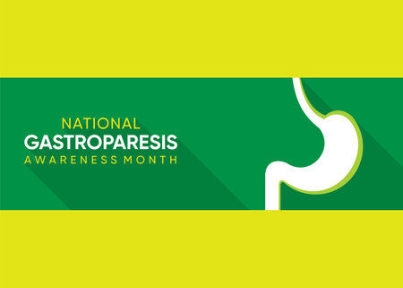 Vector illustration of Gastroparesis awareness month in each year during August.のイラスト素材