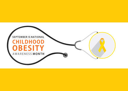 September is National Childhood Obesity Awareness month poster designのイラスト素材