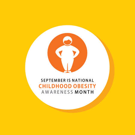 September is National Childhood Obesity Awareness month poster designのイラスト素材