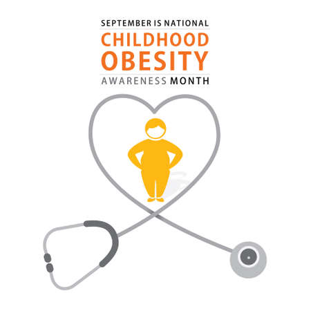 September is National Childhood Obesity Awareness month poster designのイラスト素材