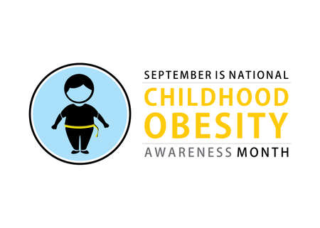 September is National Childhood Obesity Awareness month poster designのイラスト素材