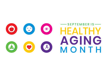 vector illustration of Healthy Aging Month concept designのイラスト素材