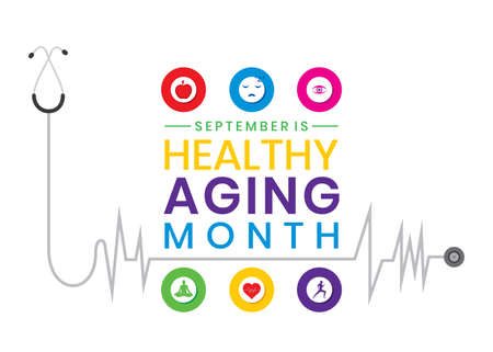 vector illustration of Healthy Aging Month concept designのイラスト素材