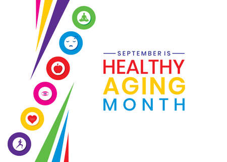 vector illustration of Healthy Aging Month concept designのイラスト素材