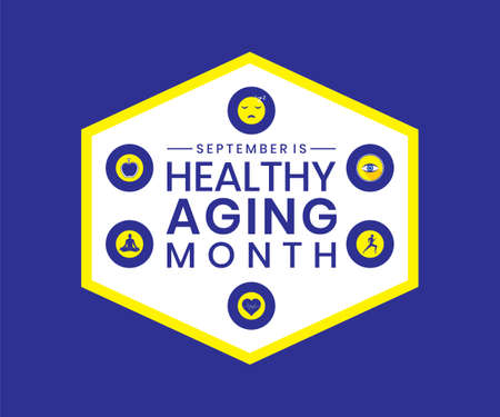 vector illustration of Healthy Aging Month concept designのイラスト素材
