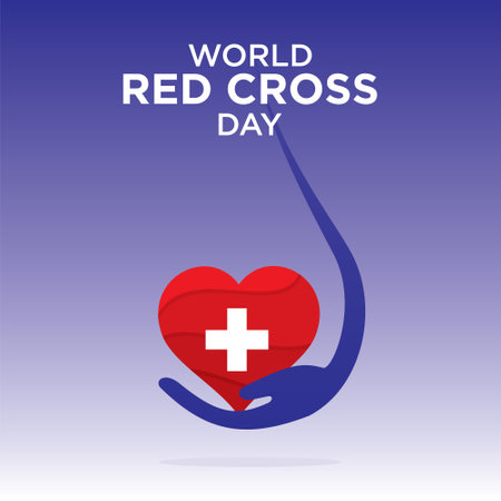 Poster for world Red Cross Day, It is a health awareness concept celebrated on May 8のイラスト素材