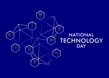 Poster for National Technology Day, It is a tech awareness concept celebrated on May 12のイラスト素材