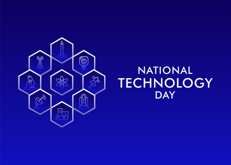 Poster for National Technology Day, It is a tech awareness concept celebrated on May 12のイラスト素材