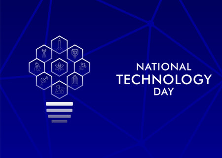 Poster for National Technology Day, It is a tech awareness concept celebrated on May 12のイラスト素材