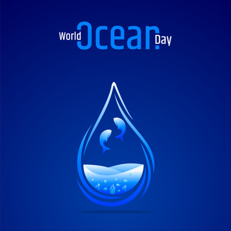 World ocean day. Vector illustration. It is a save oceans awareness concept celebrated on June 8のイラスト素材