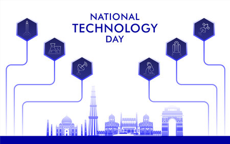 Poster for National Technology Day, It is a tech awareness concept celebrated on May 12のイラスト素材