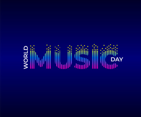 World Music Day, is an annual global celebration of music held on June 21st. It is a day dedicated to showcasing the power and beauty of music, promoting cultural diversity.のイラスト素材