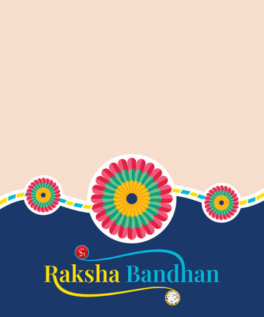 Raksha Bandhan background with colorful flowers. Vector illustration.のイラスト素材