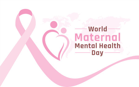 World maternal mental health day. Health awareness day concept for banner, poster and background design. vector illustrationのイラスト素材
