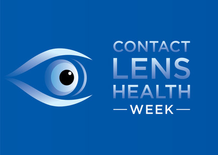 Contact Lens Health Week is an annual event observed in August to promote healthy contact lens wear and care practices.のイラスト素材