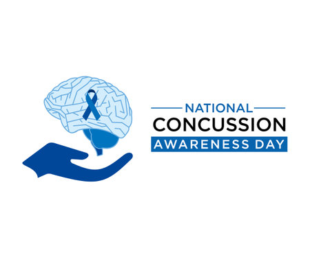 National Concussion Awareness Day. This day is dedicated to raising awareness about concussions, a form of mild traumatic brain injury.のイラスト素材