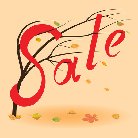 Autumn sale background.  Fall sale event concept in warm colors.のイラスト素材