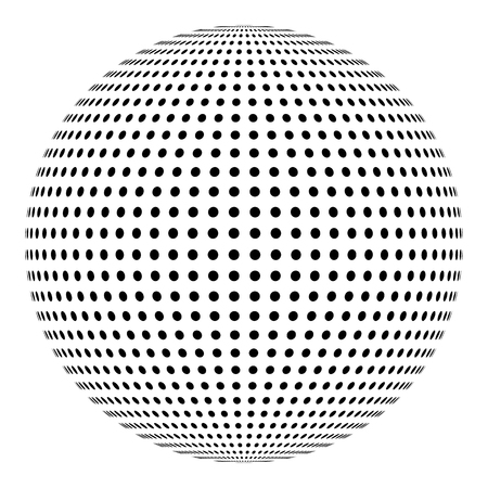 Dotted sphere, ball design element. Vector abstract background.のイラスト素材