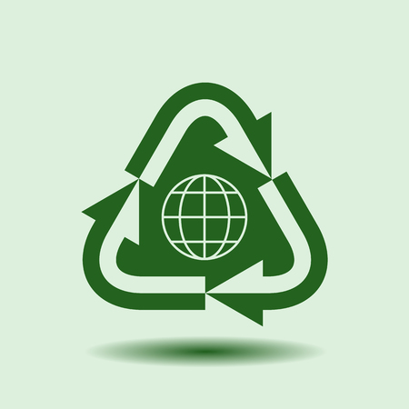 Recycle Symbol, Isolated design element , background for ecology, go green, Earth day template.のイラスト素材