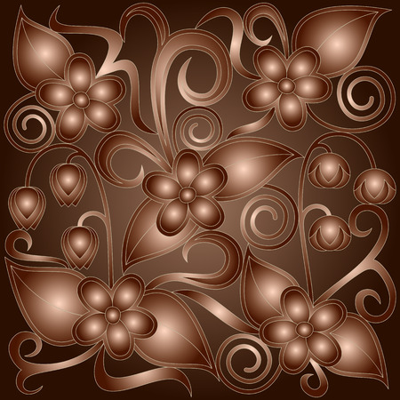 Floral metal background.のイラスト素材