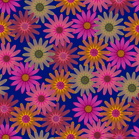 Seamless floral background with flowers.のイラスト素材
