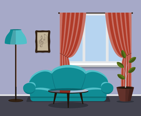 Vintage style living room.のイラスト素材
