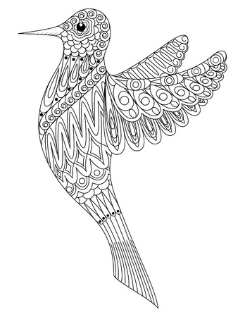 Adult coloring book a bird.のイラスト素材
