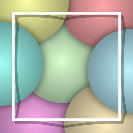 White line frame over balloon illustration.のイラスト素材