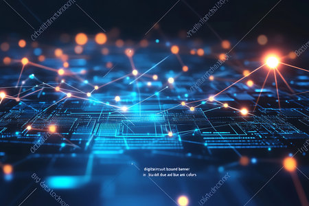 Abstract technology background with circuit board. 3d rendering toned imageの素材