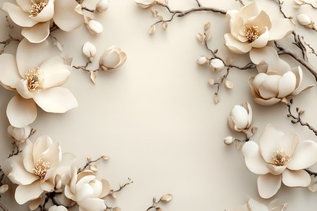 Exquisite orchid blossoms in soft, muted colors create an enchanting floral pattern. The detailed texture and subtle color palette offer a sense of tranquility and refined beauty.の素材