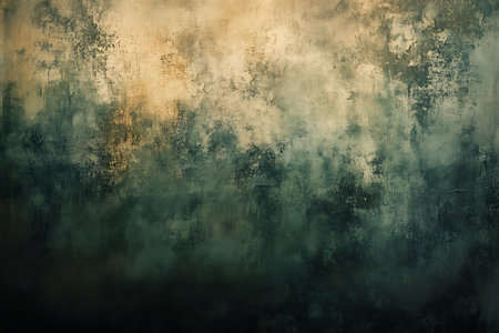An abstract, textural background featuring a blend of warm earth tones like beige and tan, overlaid with muted green hues. Ideal for artistic or natural-themed design backdrops.の素材
