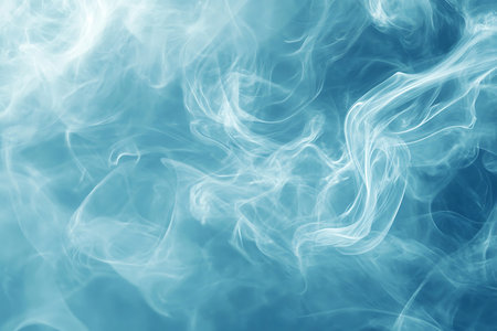 An abstract digital artwork featuring a dynamic interplay of swirling blues and whites. The soft, flowing lines evoke a sense of ethereal movement and depth.の素材