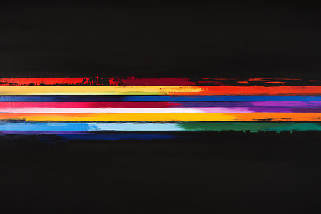 Experience dynamic energy with abstract rainbow light streaks. This image captures vibrant colors and motion blur, creating a sense of fast movement and energetic visual appeal.の素材