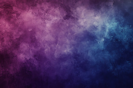 A visually striking abstract image featuring a mosaic of interlocking squares in a gradient of warm pinks transitioning into deep purples and cool blues creating a dynamic and ethereal atmosphere.の素材