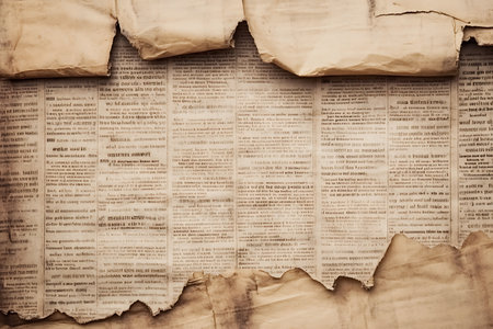 Explore the rustic charm of this aged torn paper texture, featuring faded text. Perfect for adding vintage appeal to your digital designs, scrapbooking, or any creative project.の素材