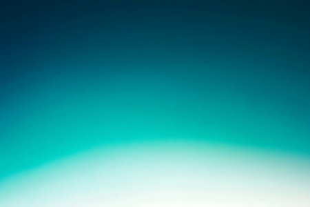 A pixelated abstract background features a smooth gradient transitioning from deep blue at the top through shades of teal and cyan to a bright white at the bottom. This digital art creates a serene and modern aesthetic.の素材