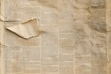 Discover the rustic charm of this aged paper texture. Features torn edges and subtle, faded text, perfect for creating vintage backgrounds or adding a weathered look to designs.の素材