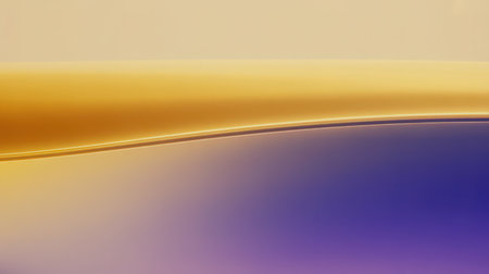 A smooth gradient transitions from a pale beige at the top to a rich purple at the bottom. A curved line of shimmering gold separates the beige and purple sections.の素材