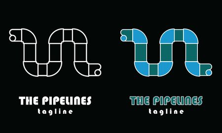 Design Template shaped from Bending Pipes. Fit for business, company  card, architecture, water related, etc.のイラスト素材