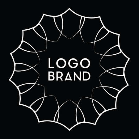 Minimalist Circle Pattern Frame with space Brand. Fit for cover, advertising, promo, background, wall art, etc.のイラスト素材