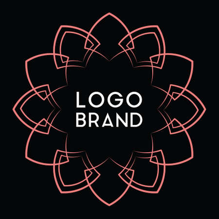 Minimalist Circle Pattern Frame with space for  Brand. Fit for cover, advertising, promo, background, wall art, etc.のイラスト素材