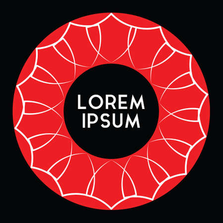 Simple Circle Frame with Red Color Space and Brand. Fit for cover, advertising, promo, background, wall art, etc.のイラスト素材