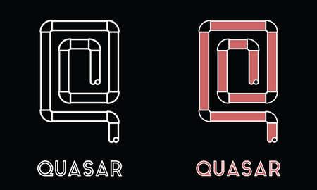 Letter Q Initial  shaped from Bended Pipes. Fit for business, icon, identity, company , card, architecture, water related, etc.のイラスト素材