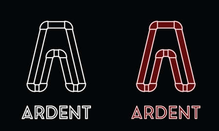 Letter A Initial  shaped from Bended Pipes. Fit for business, icon, identity, company , card, architecture, water related, etc.のイラスト素材