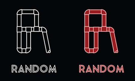 Letter R Initial  shaped from Bended Pipes. Fit for business, icon, identity, company , card, architecture, water related, etc.のイラスト素材