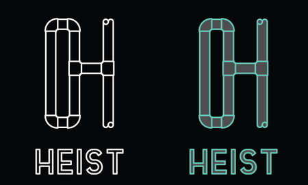 Letter H Initial  shaped from Bended Pipes. Fit for business, icon, identity, company , card, architecture, water related, etc.のイラスト素材